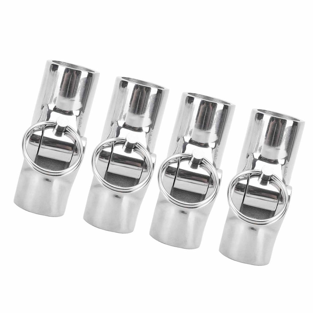 4pcs Boat Pipe Connector 22mm Stainless Steel Folding Swivel Tube Connector Hardware for Marine Yachet