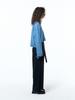 HAUS072C Half Zip-Up Crop Knit Blue
