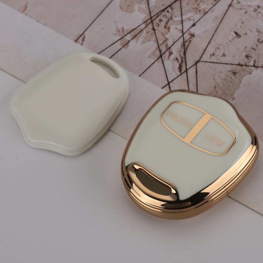 Kinotaka 2 Button Keyless TPU Key Case for Mitsubishi (White 2)