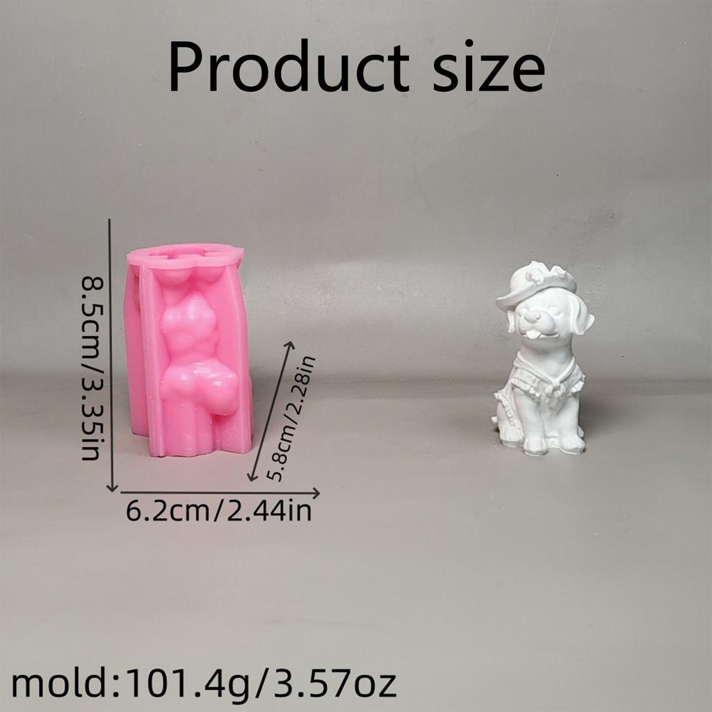 Lovely Animal Molds Castings Molds 3D Dog with Hat Silicone Moulds Plasters Molds Ornament Molds Epoxy Resin Molds