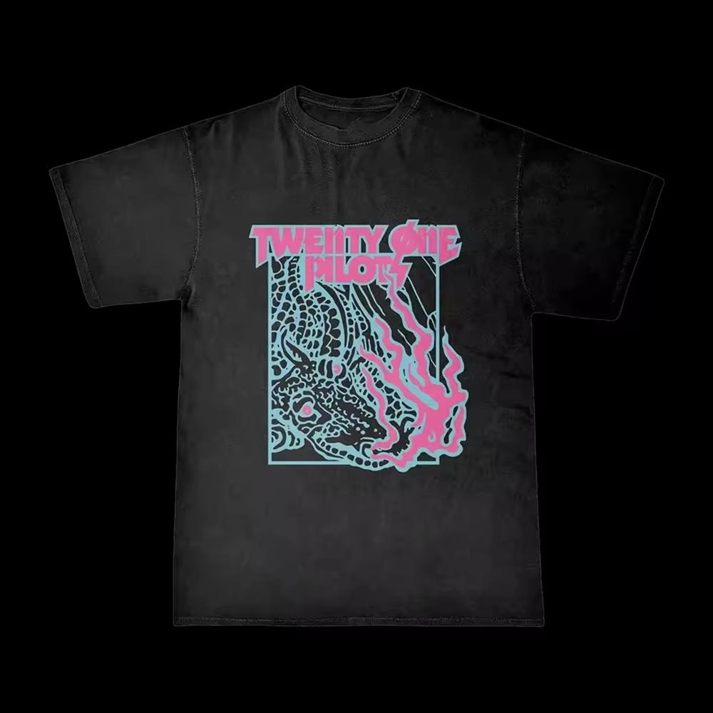 New Crew Neck Pullover Short‑Sleeve Printed T‑Shirt with Twenty One Pilots Band Print Women And Men T-shirt