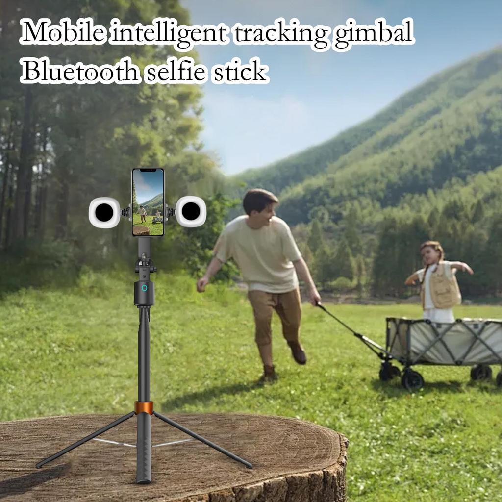 Mobile Phone Smart Tracking Gimbal Bluetooth Selfie Stick Retractable Light Filling Portable
