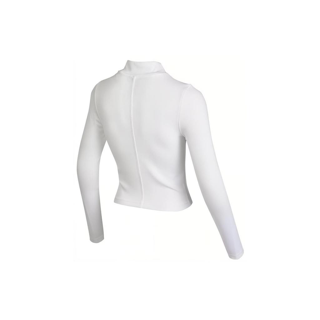 Nike Solid Color Logo Print High Neck Long Sleeve T-Shirt Women Tops White DV7881-100