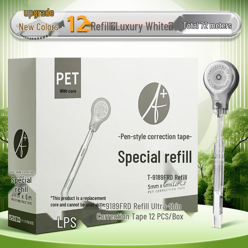 Portable Refillable Correction Tape Pen – Pen-Style, Large Capacity, Ideal for Students