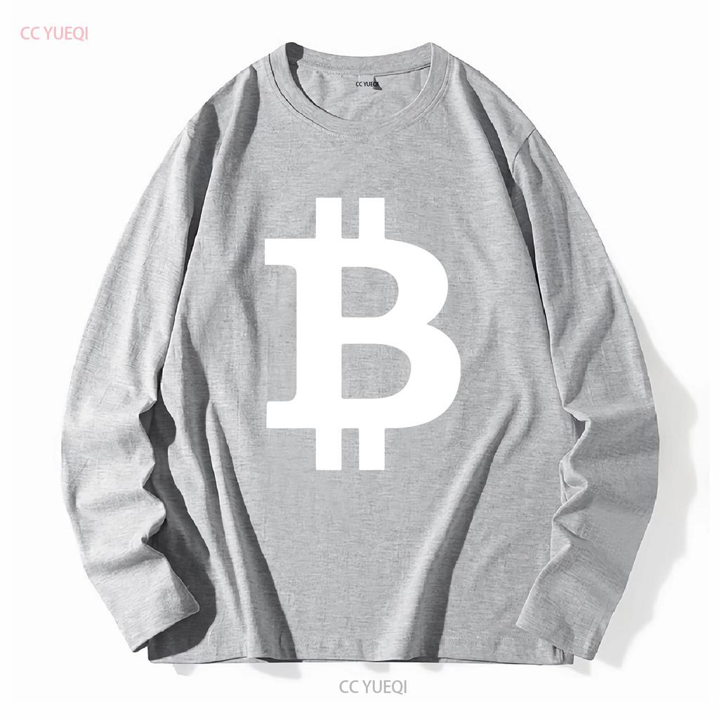 Bitcoin Logo T Shirt long or short sleeves vintage Washed homme Breathable Stretched Versatile Casual Slightly graphic