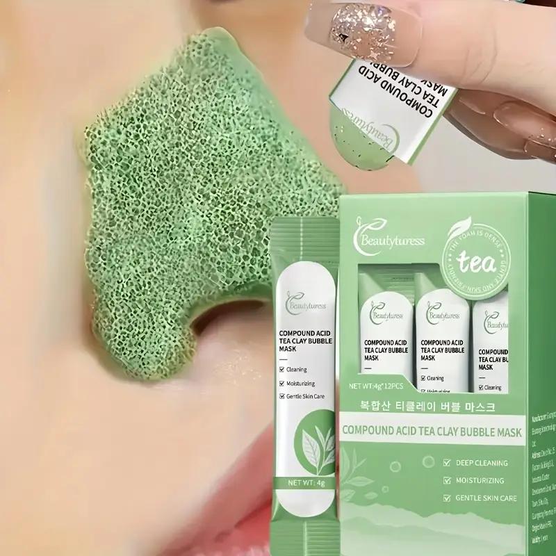 Green Tea Ice Mud Mask Cleansing Moisturizing Oil Control Blackhead Removal Cleansing Mud Mask Applicator Mud