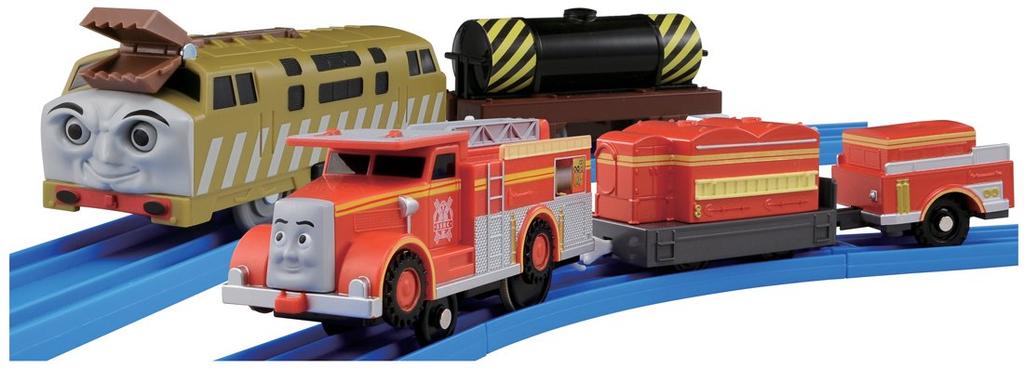Plarail Thomas Diesel 10 vrací údery Fire Engine Flynn a Diesel 10 Set
