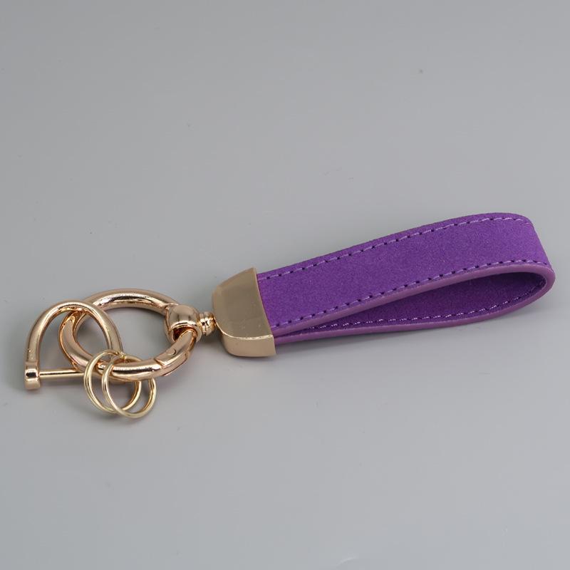 Customizable Microfiber Suede Car Keychain - Laser Engraved Logo Gift