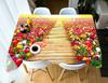 Colorful Floral Flamingo Tablecloth Thick Cotton Dustproof Rectangular Round Cloth For Wedding Picnic Party Decor