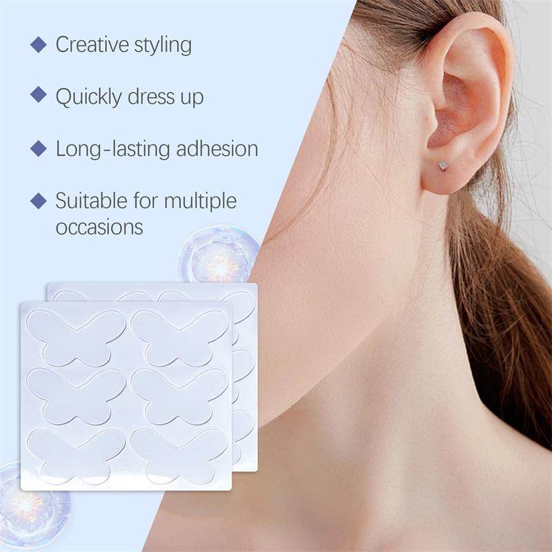 12Pairs Butterfly Shape Cosmetic Ear Corrector Elf Ear Stickers Ear Supporters Self Adhesive Invisible Ear Stickers