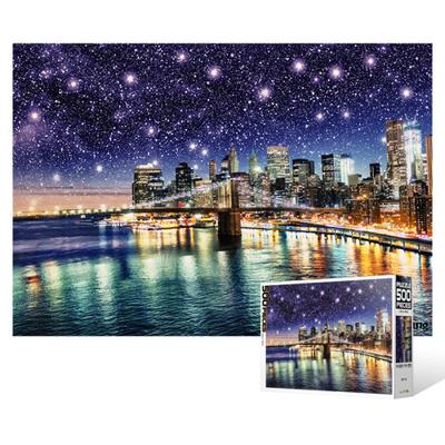 500-teiliges Puzzle / Brooklyn Bridge im Sternenlicht, beliebtes koreanisches Puzzle