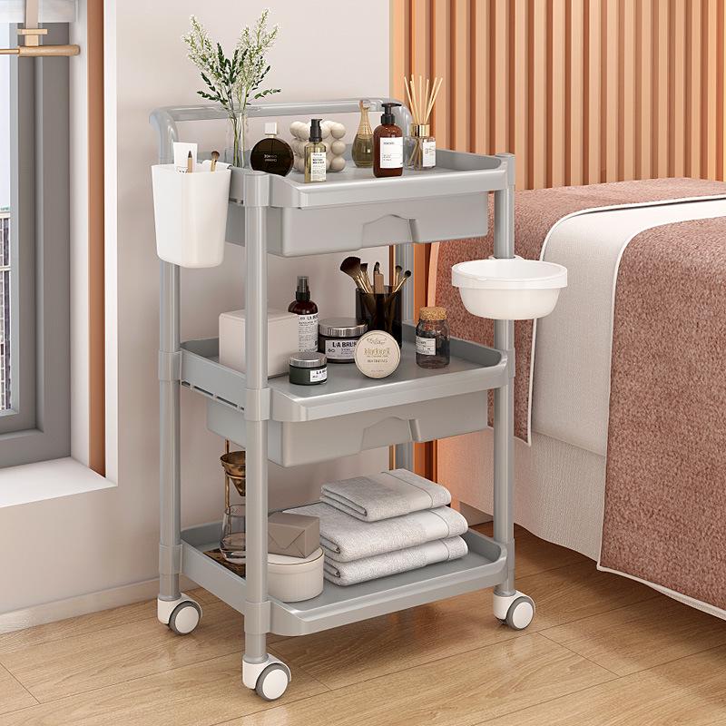 Wózek do salonu piękności: Dwupoziomowy wózek narzędziowy do przedłużania rzęs i artykułów do tatuażu