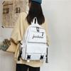 Canvas Schoolbag Solid Color Large Capacity Shoulder Bag Wear-resistant Lightweight Backpack