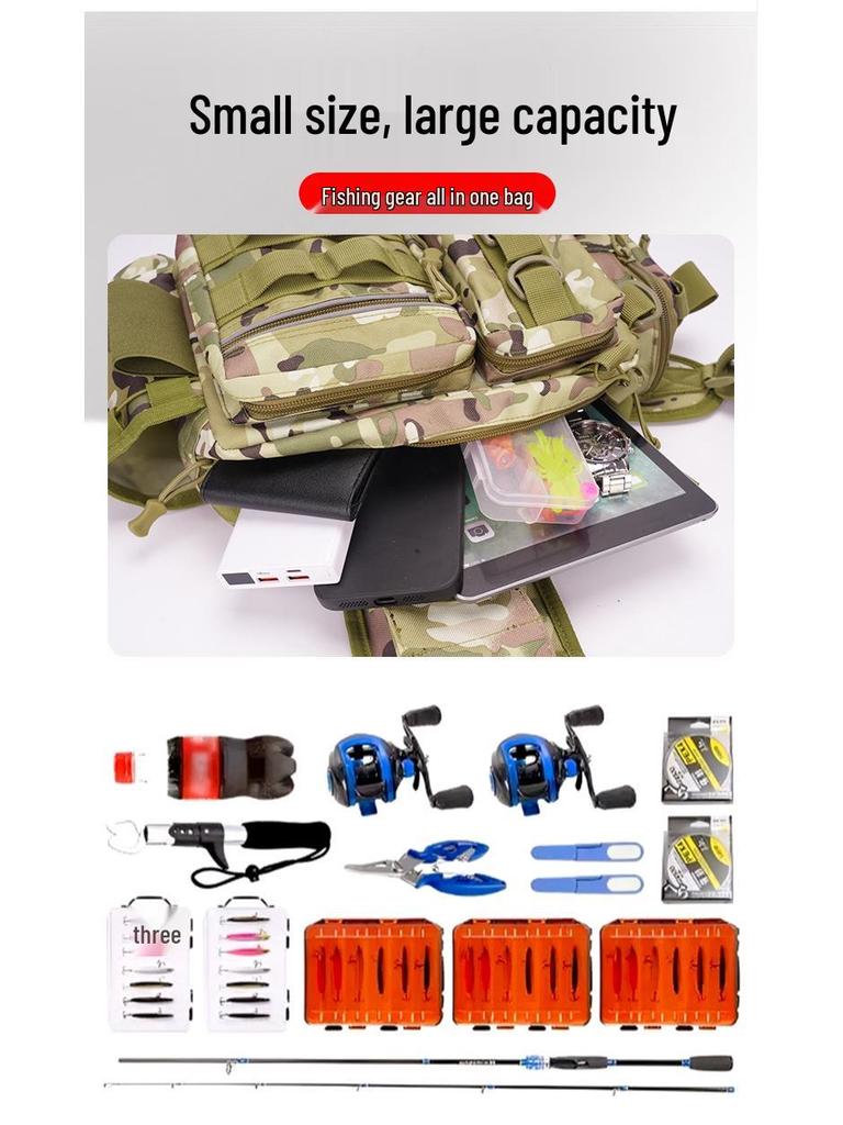 Wielofunkcyjna Taktyczna Torba Kamuflażowa: Do noszenia na skos, w pasie i w podróży, do wędkarstwa i jazdy na rowerze