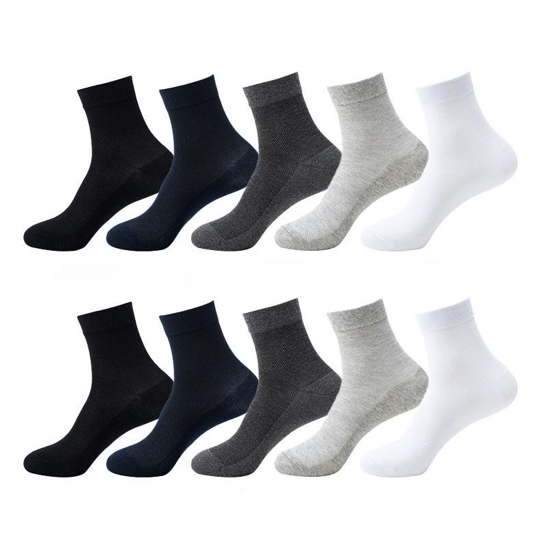 

10 пар мужских носков средней длины больших размеров, европейский размер 43-48, сетчатые повседневные спортивные носки, дизайн для большой ноги 10 Pairs разноцветный