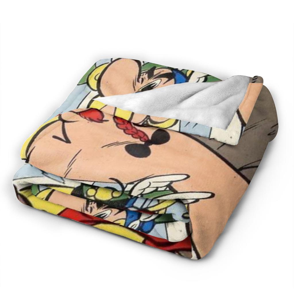 Asterix And Obelix Flannel Blanket Warm Soft Throw Blanket for Living Room Picnic Street Trend Bedspread Sofa Bed Cover