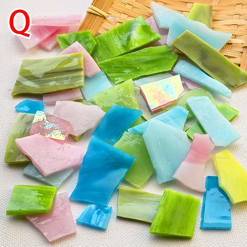 100g Clear Glass Mosaic Tiles Arts Multi Color Home Wall Decoration Mosaic Piece DIY Mosaic Making Stones for Craft Hobby