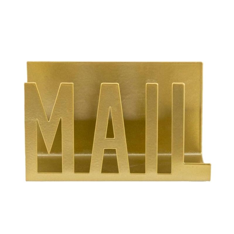 Desktop Iron Mail Organizer Metal Desk Letter Holder Documents and Notepads Storage Rack for Home Office School