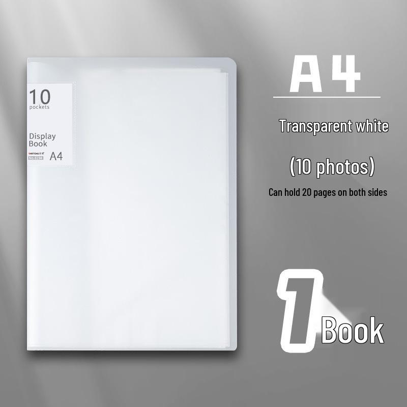 A4 Morandi Color Transparent Data Folder & Archive Album for Test Papers