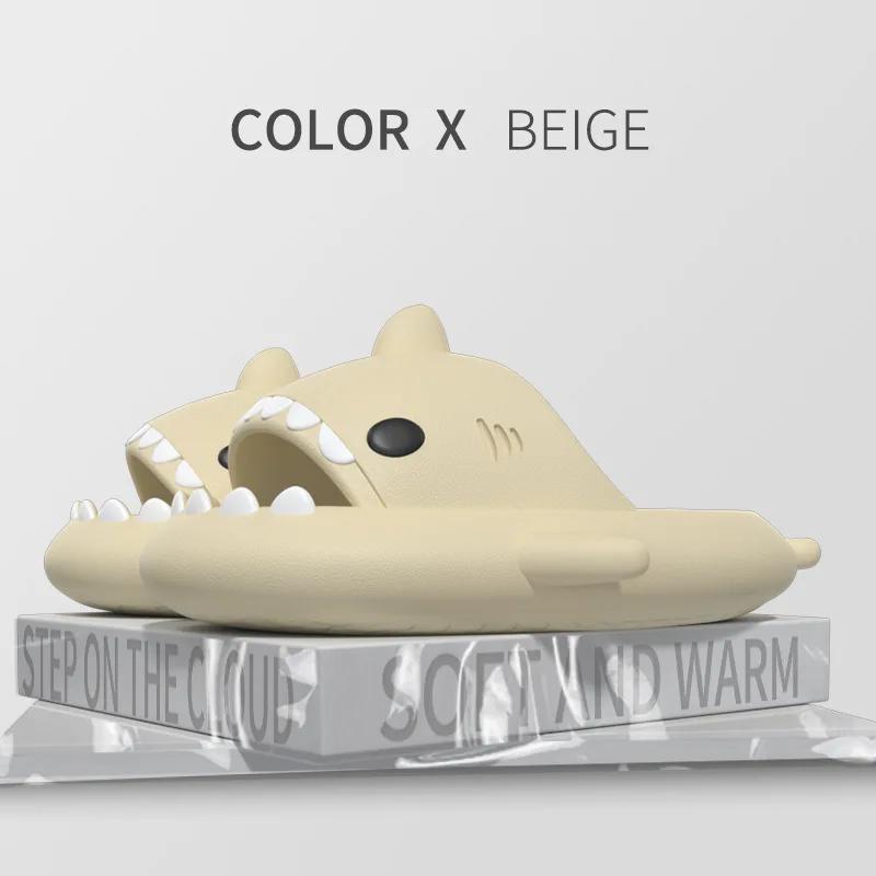 Женские мультяшные тапочки-акулы Мужские домашние тапочки для ванной комнаты Летние модные сандалии на плоской подошве Домашние мягкие пляжные шлепанцы из ЭВА 40-41 1698₽