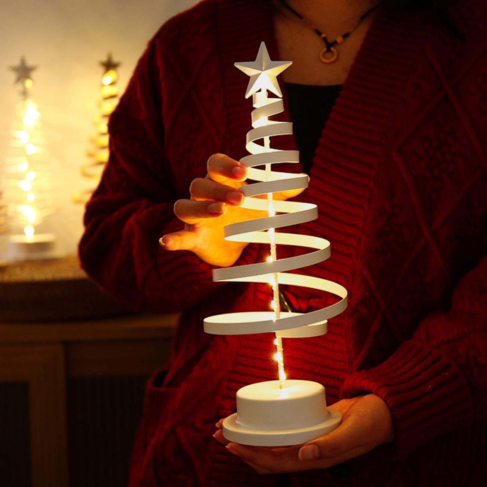 

Рождественская елочная лампа, Рождественская настольная лампа со звездой, Искусственная настольная елка, Рождество белый