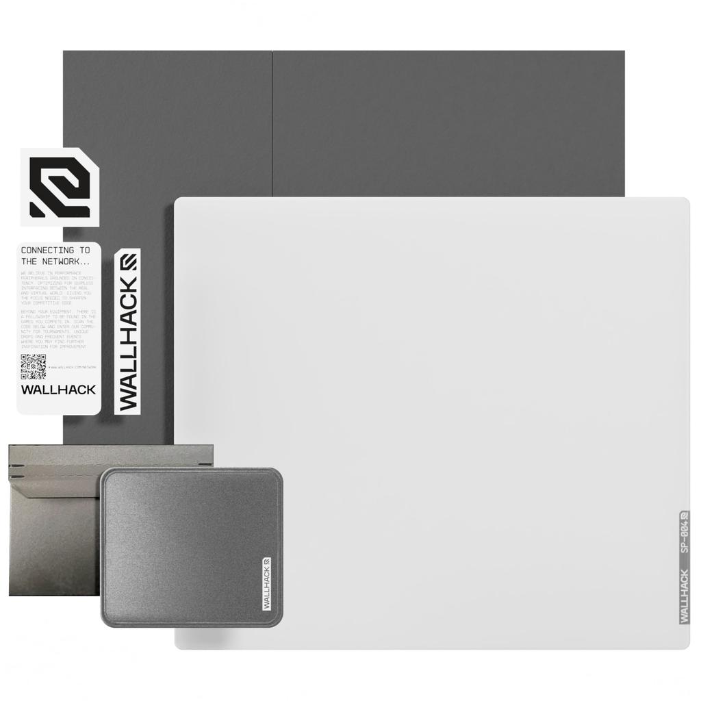 WALLHACK Glass Mouse Pad Gaming Mouse Large 430mm x 490mm x Speed Professional Tempered 60A Fully Compatible with SkyPAD SP-004 Pad, White, Size,