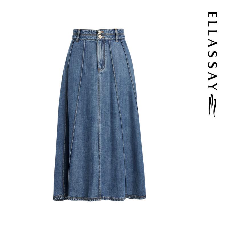 ELLASSAY Lyocell A-Line Midi Skirt
