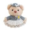 Handmade Teddy Bear Plush Doll with Bunny Dress Soft Stuffed Toy for Children Gift Collectible Home Decoration