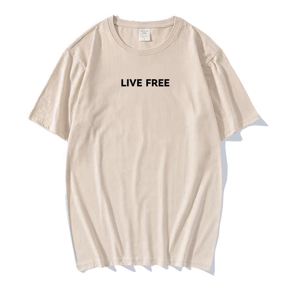 Live Free Charlie Kirk Freedom T-shirt Cotton Loose Casual Male Tshirts Fashion Unisex Streetwear Letter Graphic Printing Tees