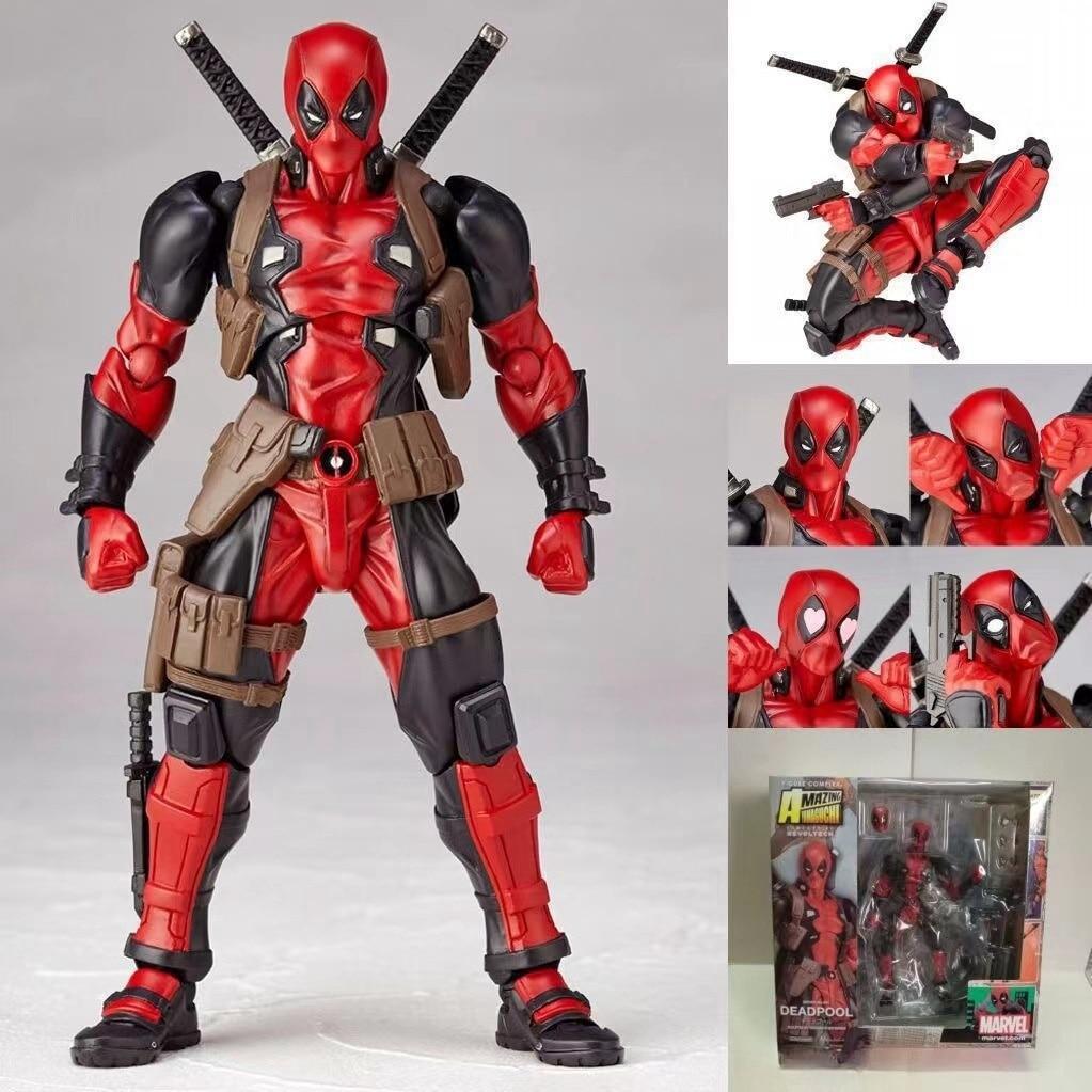 Marvel Deadpool and Wolverine Action Figure Set, Superhero Collectible Figures, Includes Interchangeable Head and Hand Parts