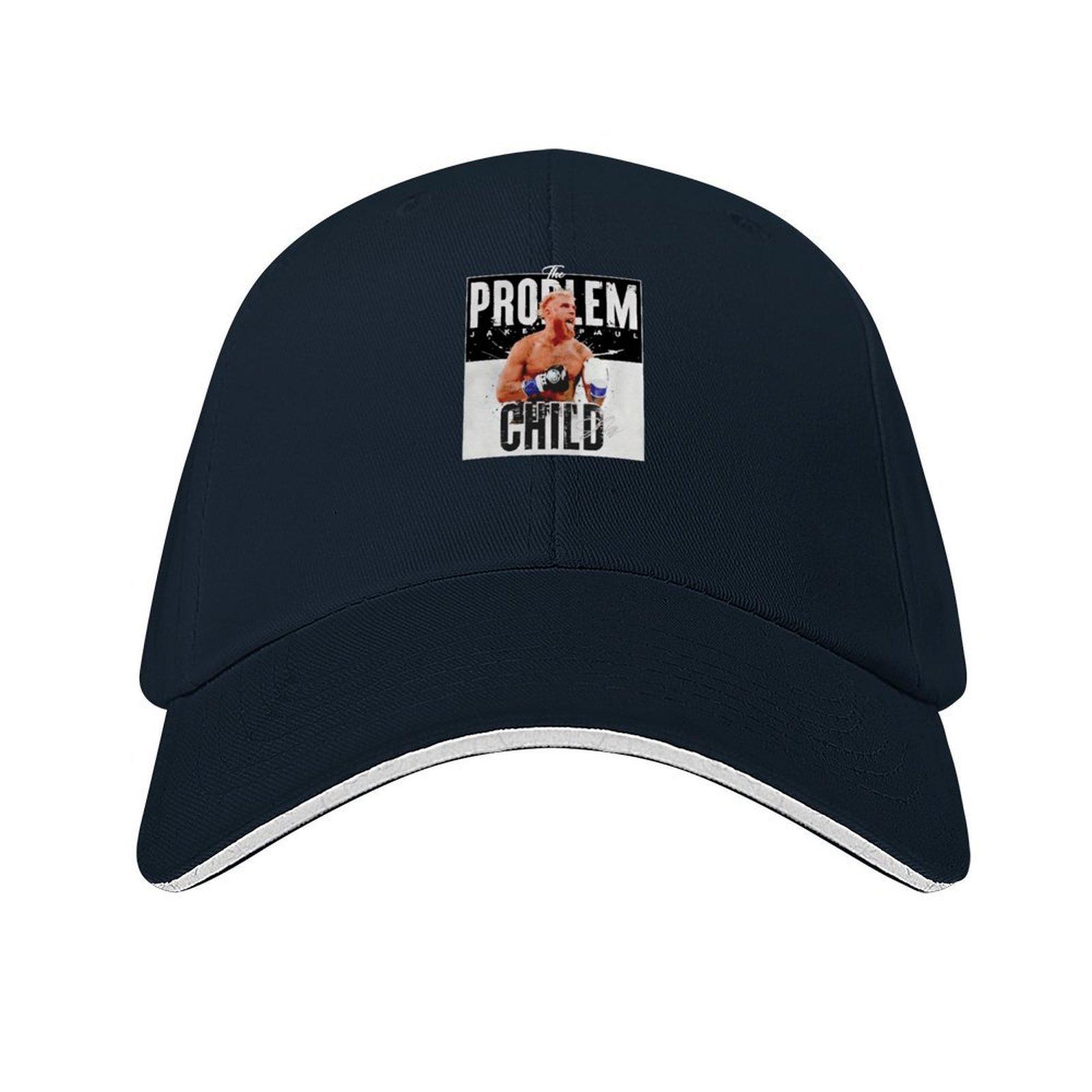 

Jake Paul The Problem Child signature Baseball Cap Golf Cap derby hat Hood custom caps Man Womens