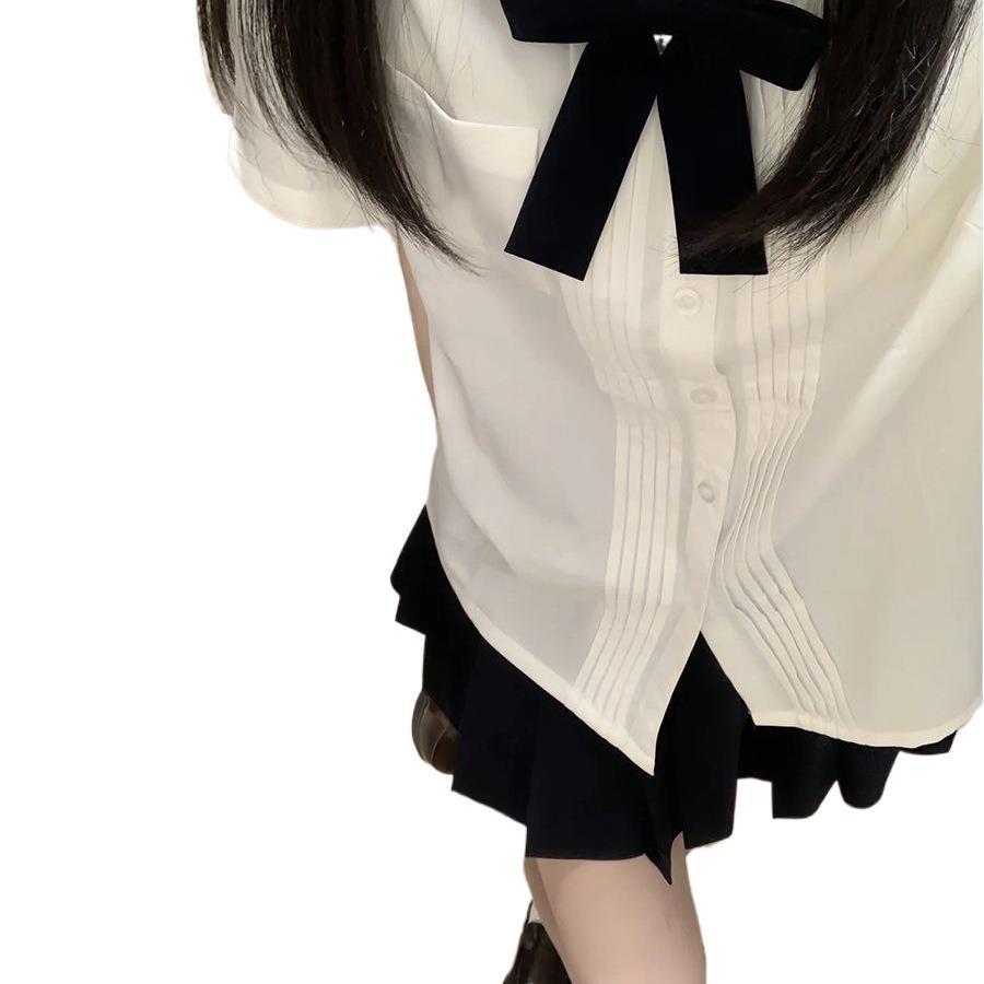 Neues Sommer-JK-Uniformset: Kurzarmhemd & Faltenrock - Schlank, Vielseitiger Schulstil