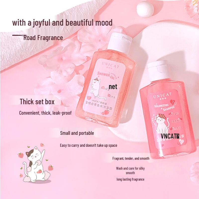 UNI CAT Peach White Tea Fragrance Travel Wash Set