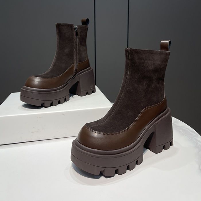 Luxury Women s Shoes Brand Designer Women s Boots Fashion Round Head Platform Boots Shoes for Women Ankle Boots Zapatos De Mujer 39 5740₽