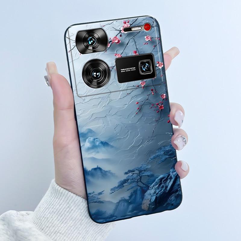 Cute Case For ZTE Nubia Z60 Ultra 5G Capa Fundas Printing Shells Protective Back Cover Soft Silicone Cartoon Black Casing Coque