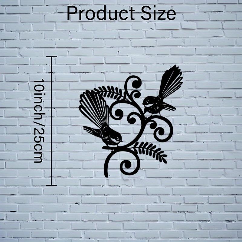 

1pc 2D Flat Fantail Birds on Fern Metal Wall Art New Zealand Style Silhouette Black Decor Indoor Outdoor Garden Porch Patio New Year Decoration 10inch/25cm