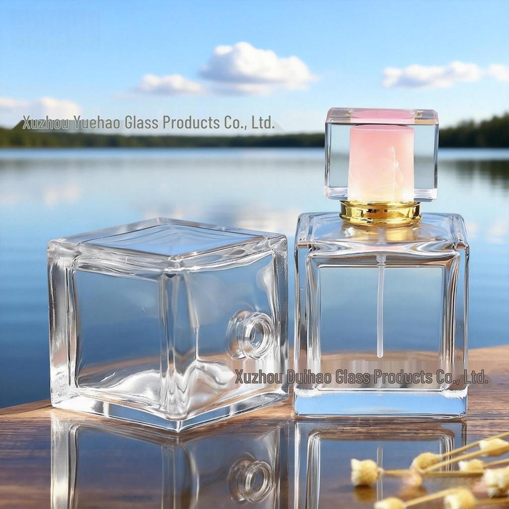 Clear Glass Perfume Bottle with Sprayer and Plastic Cap
