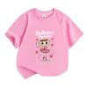 Kids Unisex 100% Cotton Crew Neck Short Sleeve T-Shirt, Cute Ballerina Cappuccina Coffee Cup Ballet Dancer Print Casual Soft Tee for Boys Girls