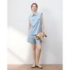Demana Women's Summer Linen Blend Sleeveless Top & Shorts Set