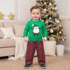 2025 Christmas Toddler Boy's Santa Sweatshirt & Plaid Pants Set