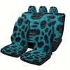Set di Coprisedili per Auto con Texture Leopardo Turchese per la Maggior Parte delle Auto, Coprisedili Protettivi per Auto alla Moda e Confortevoli Set Completo, Un