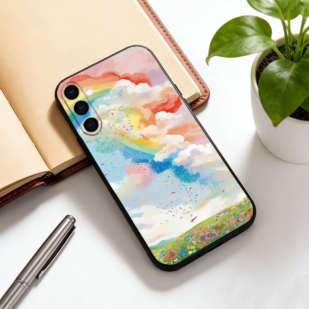 Colorful Phone Case For Samsung Galaxy A73,A72,A71,A70,A53,A52,A51,Others Soft Black Cover