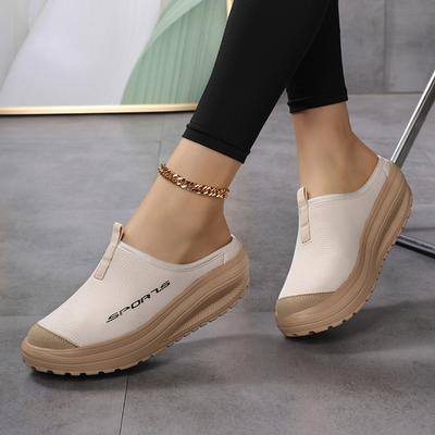 Spring and Summer Women's Casual Shoes Slip On Loafers Comfortable Breathable Slippers Female Platform Height-Increasing Footwear