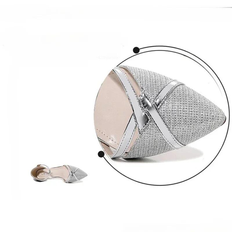 Women's Sandals, Party High Heels, Women's Solid Color, Sexy, High-quality Wedding Party, Sequined Buckle Women's Shoes