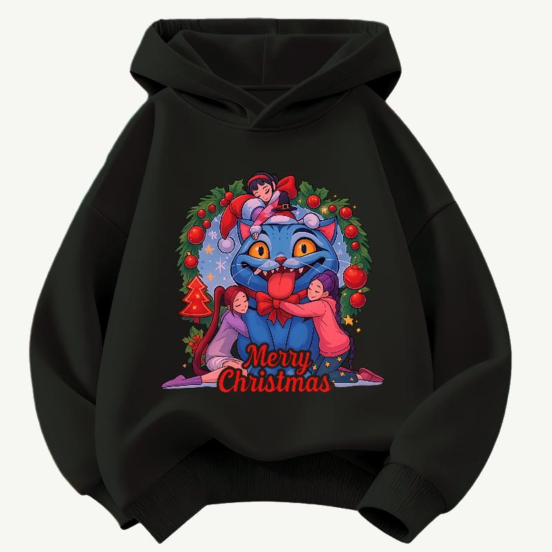 Christmas Gift KPOP Demon Hunter Children's Hoodie Boys' and Girls' Clothing Autumn and Winter Warm Children's Hooded Sweatshirt
