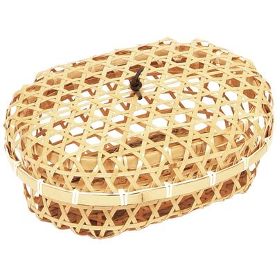 Manyo Made In Japan White Bamboo Bento (Manyo) Basket, Oval, 21-132