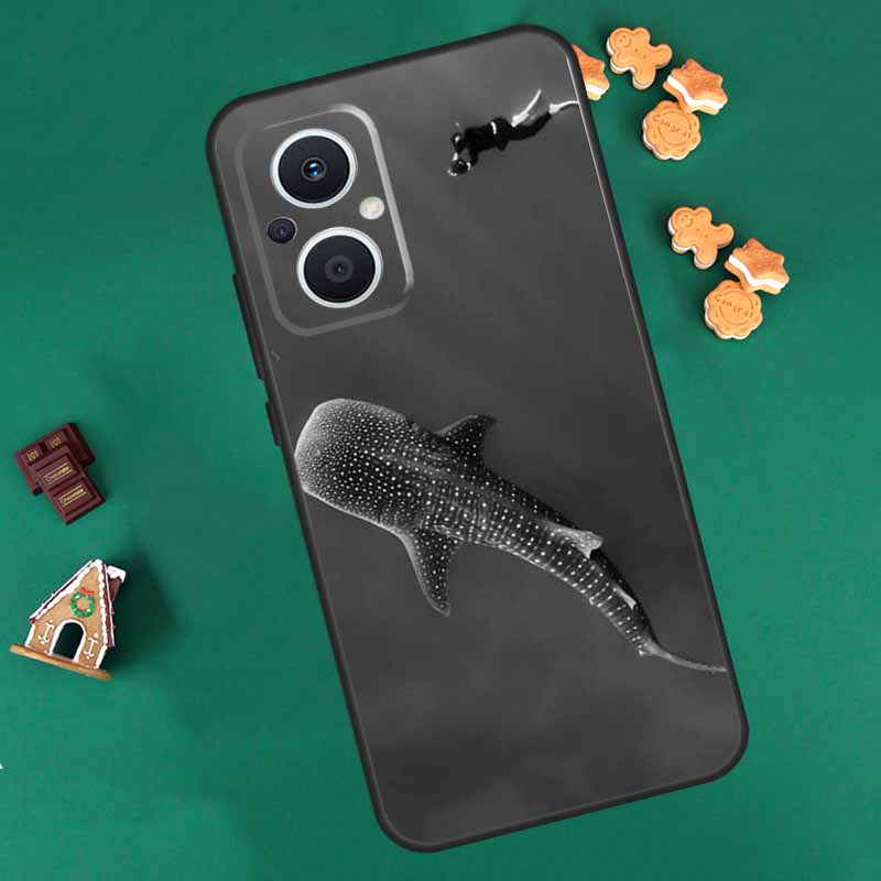 Cute Ocean Whale Fish Case For OPPO Reno 14 F 13 12 11 10 Pro 8T 8 7 Lite Cover For OPPO Find X8 X6 X5 X9 Pro Coque