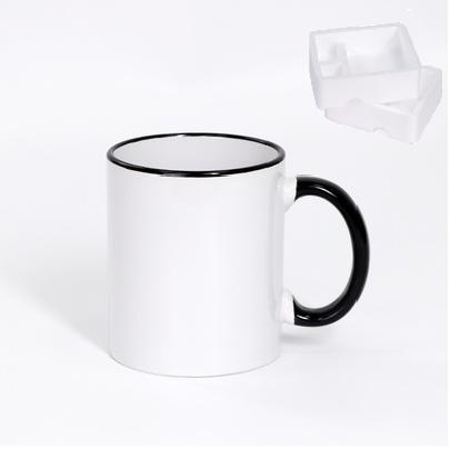 Blank Ceramic Mug with Color Handle, for Sublimation