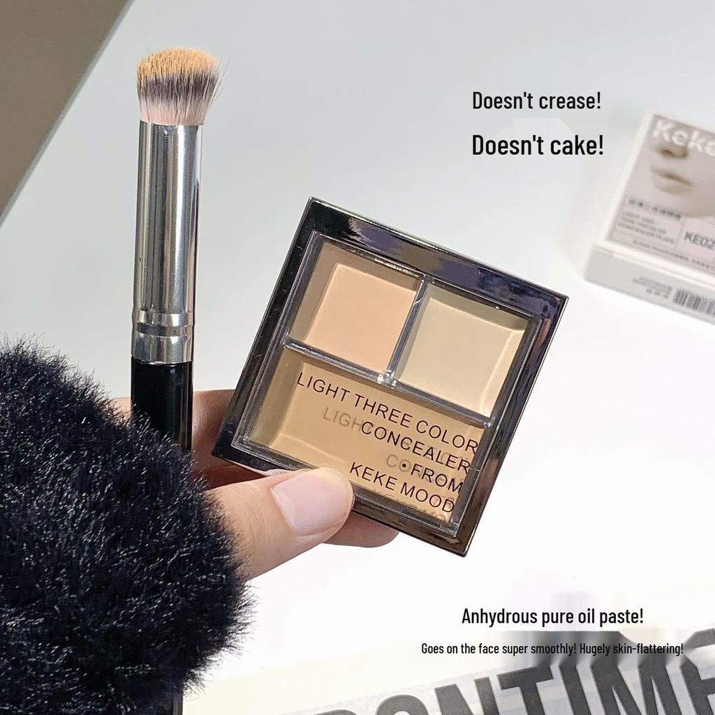 Palette Correcteur 3 Couleurs Kekemood: Couvre les taches, l'acné, les cernes; Illumine, Sculpte; Maquillage Naturel & Polyvalent.