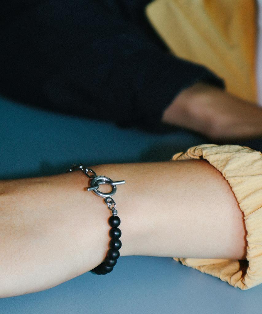 Bicycletrophy Bt Gemstone Bracelet 07 (2 Types / 6Mm Matte Onyx)